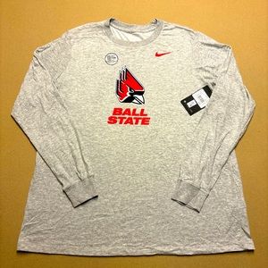 New Women’s Nike Dri-Fit Ball State Cardinals Gray Long Sleeve T-shirt XL Tee